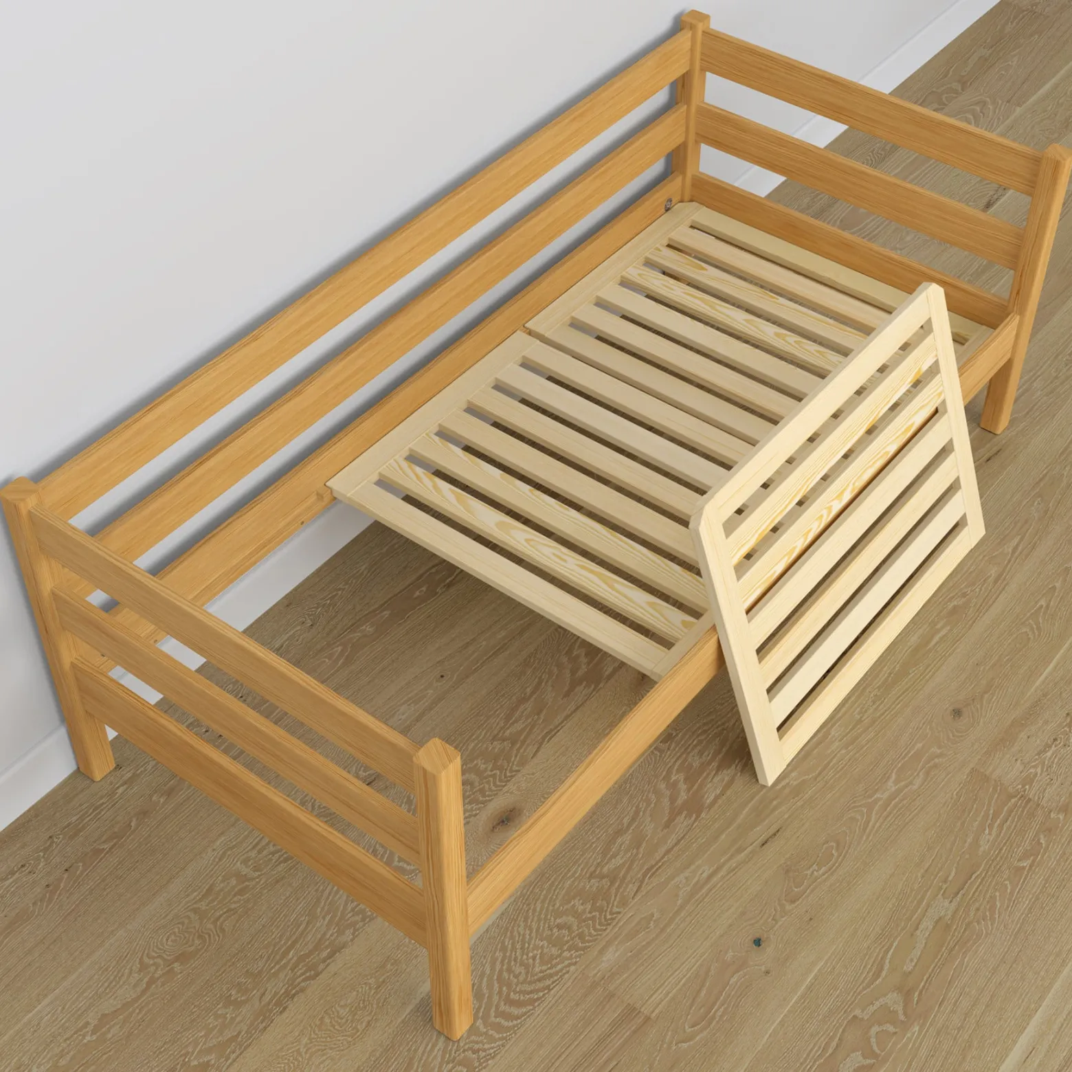 Drewniane łóżko sofa z szufladą N01