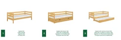 Drewniane łóżko sofa z szufladą N01