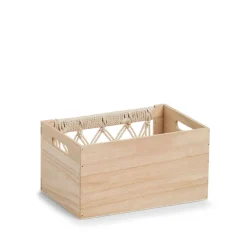 Drewniane pudełko z ażurowym frontem BOHO, 30 x 20 x 16 cm