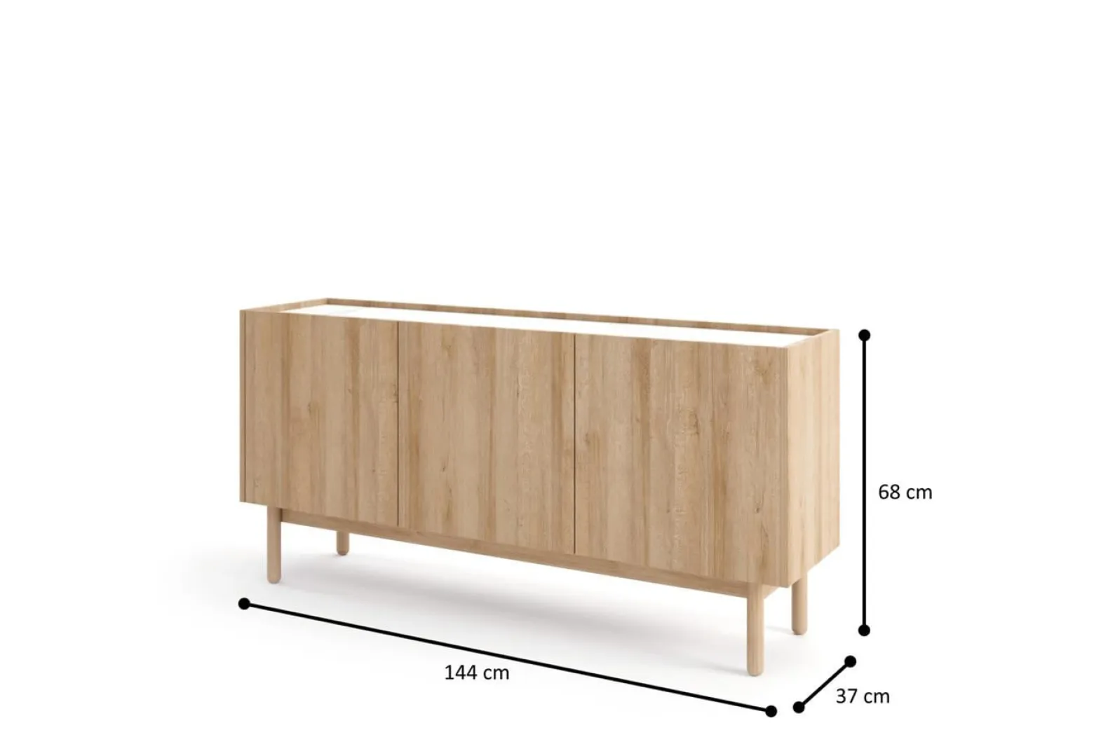 Duża komoda BOHO K144/68 dąb riviera/marmur bianco