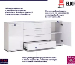 Duża komoda z szufladami i półkami 190 cm - Zereon