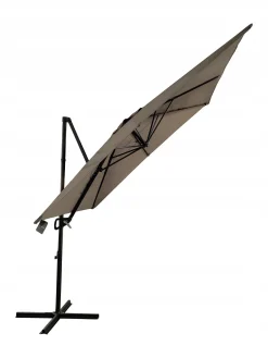 Duży solidny rozkładany regulowany parasol ogrodowy 250cm Seattle beżowy
