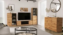 Dwudrzwiowa komoda 160 cm z szufladami do salonu ERIS dąb artisan
