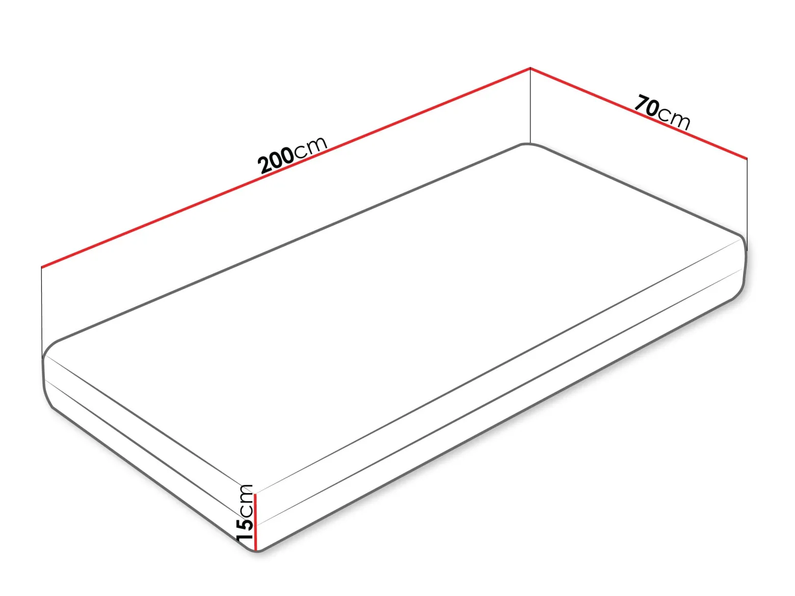 Dwustronny materac piankowy Linnove 15 cm