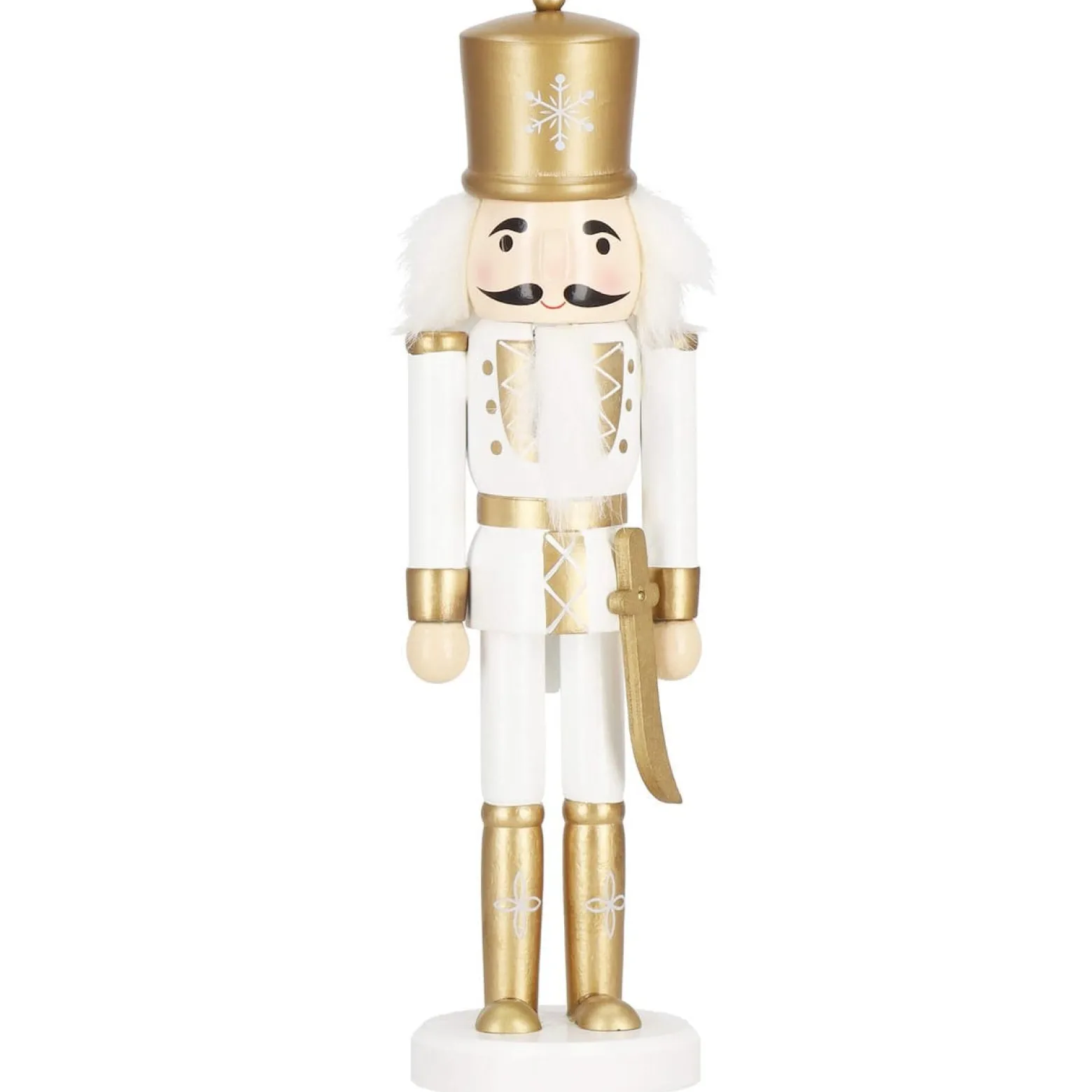 Dziadek do orzechów 30 cm drewniany żołnierzyk złoty figurka