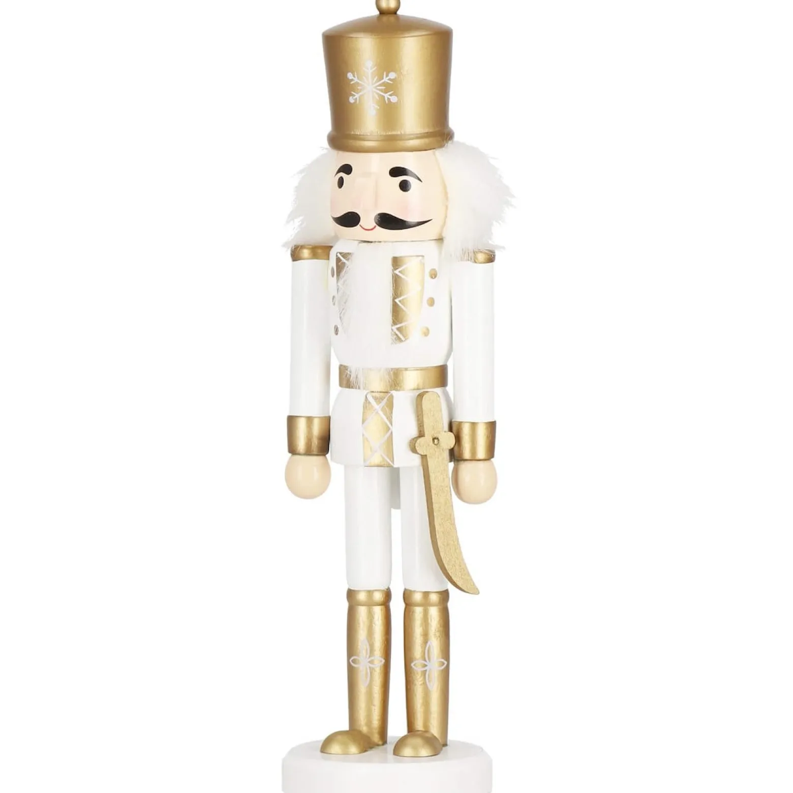 Dziadek do orzechów 30 cm drewniany żołnierzyk złoty figurka