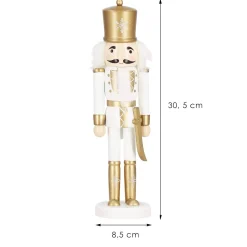 Dziadek do orzechów 30 cm drewniany żołnierzyk złoty figurka