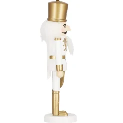 Dziadek do orzechów 30 cm drewniany żołnierzyk złoty figurka