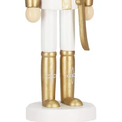 Dziadek do orzechów 30 cm drewniany żołnierzyk złoty figurka