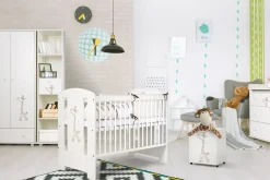 Łóżeczko dziecięce SAFARI ŻYRAFKA 120x60 białe