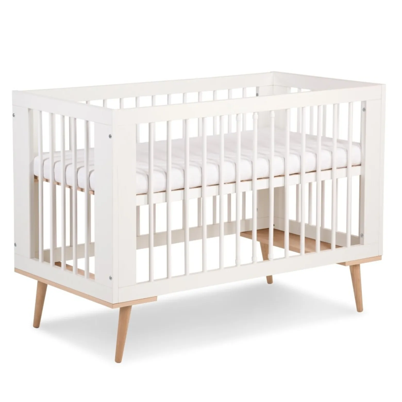 Łóżeczko dziecięce SOFIE 120x60 białe/buk
