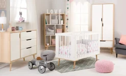 Łóżeczko dziecięce SOFIE 120x60 białe/buk