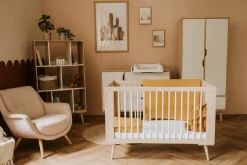 Łóżeczko dziecięce SOFIE 120x60 białe/buk