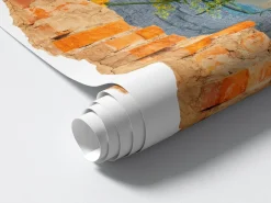 Efekt dziury w ścianie wiejski pejzaż naklejka 3D 68x80