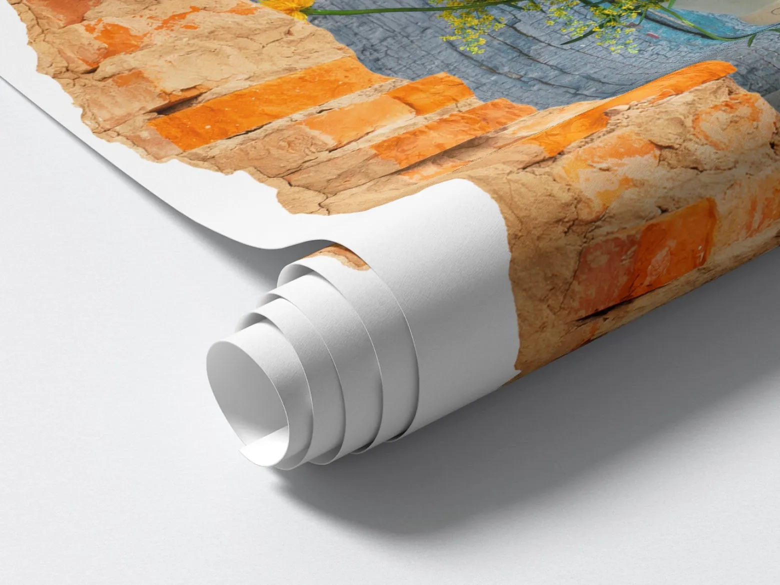 Efekt dziury w ścianie wiejski pejzaż naklejka 3D 68x80