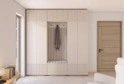 Elegancka duża garderoba do przedpokoju z siedziskiem PUENTE