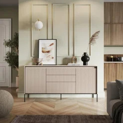 Elegancka biała komoda z szufladami w stylu glamour FLORES