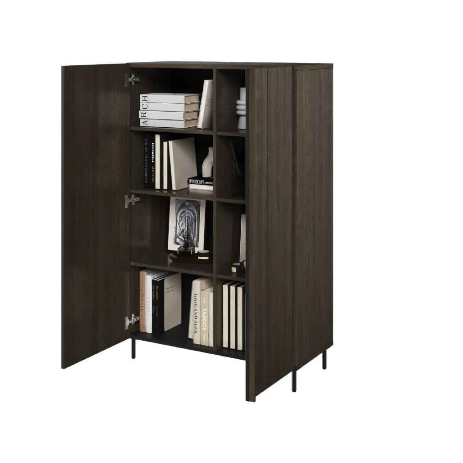 Elegancka dwudrzwiowa komoda w kolorze jesion do loftowego salonu NOBO