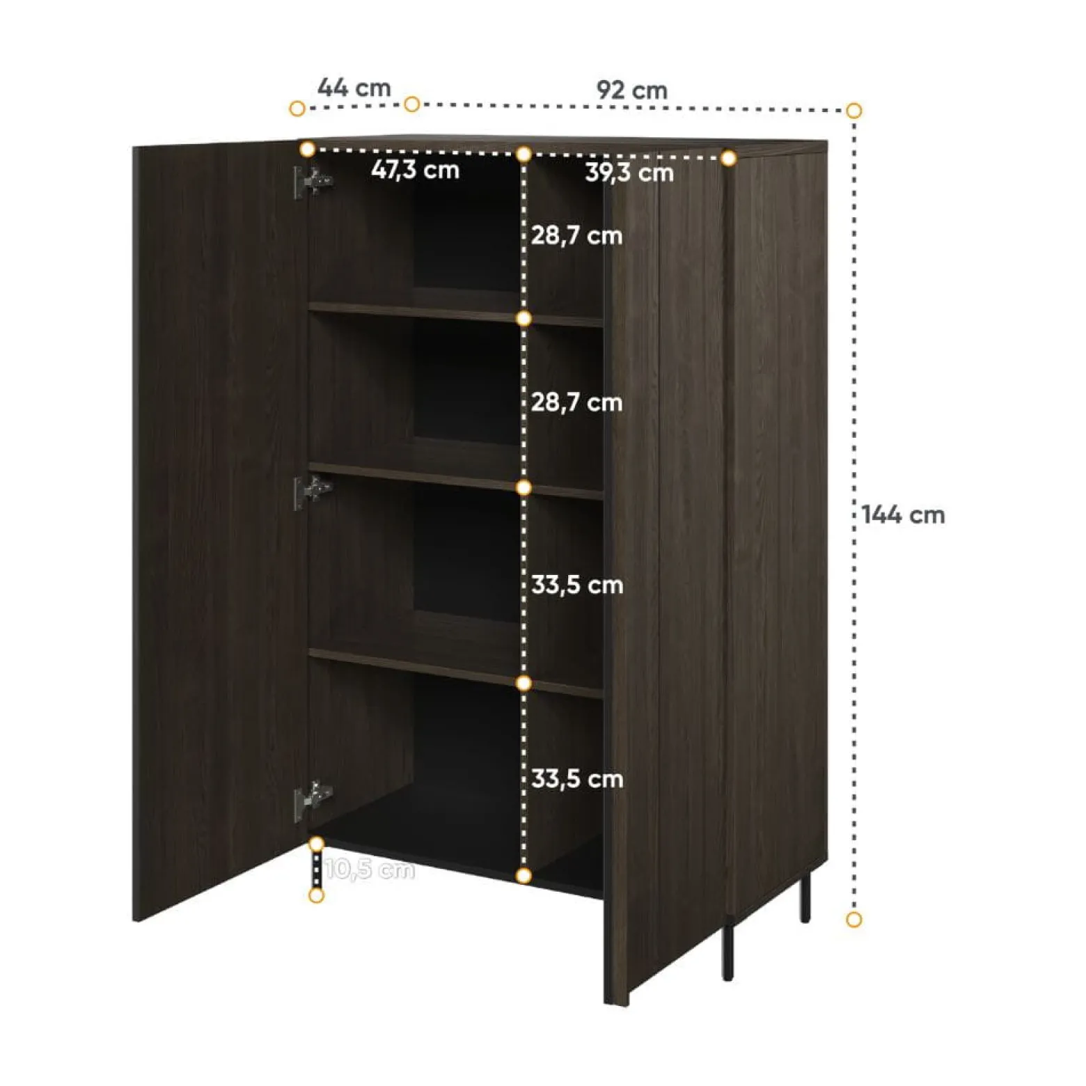 Elegancka dwudrzwiowa komoda w kolorze jesion do loftowego salonu NOBO