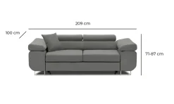 Elegancka sofa 2-osobowa komfortowa stylowa velvet Granatowa