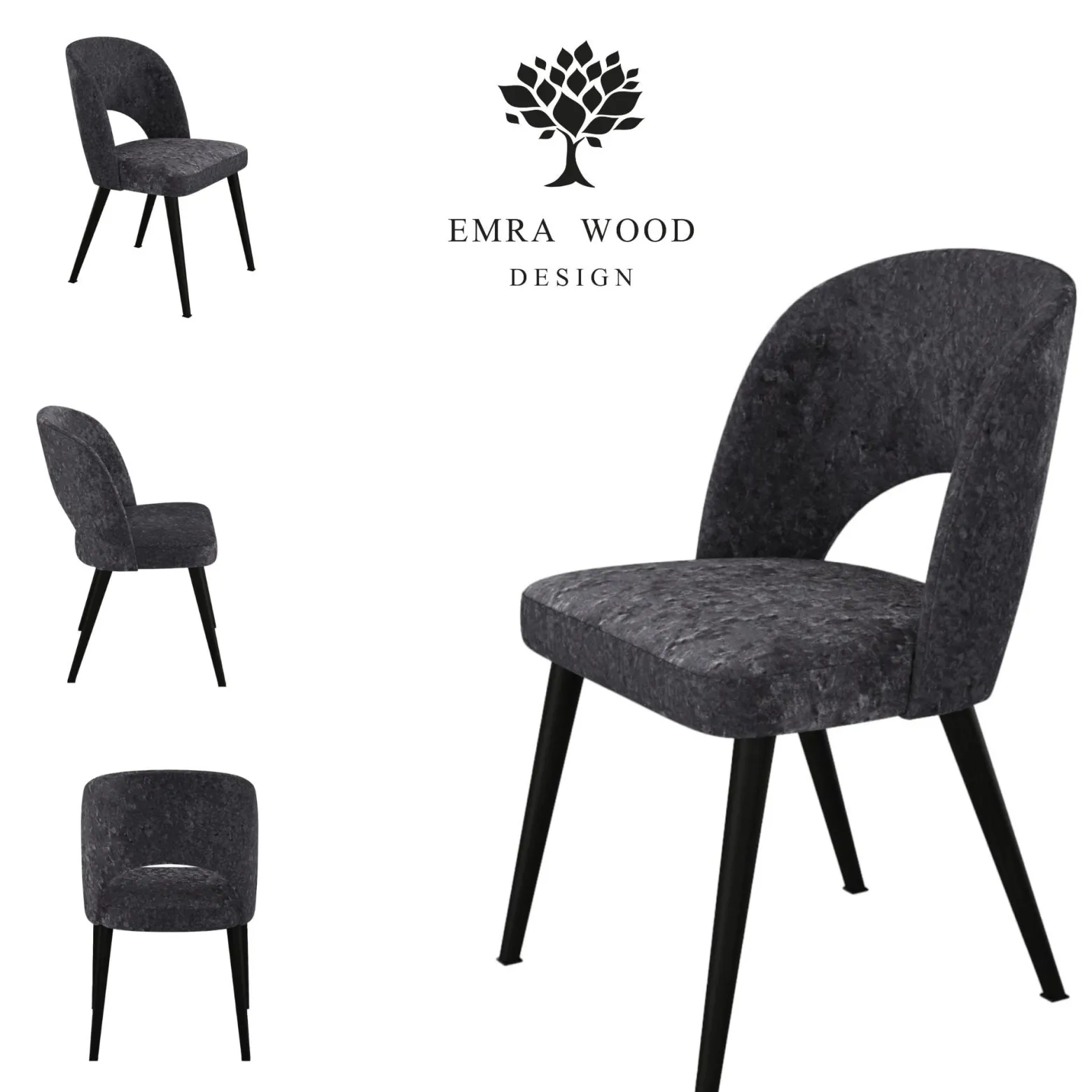Emra Wood Premium KR-5 krzesło tk. OPERA-18-STERLING czarny