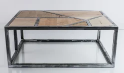 Emra Wood SKD-2 stolik kawowy drewno stal industrialna