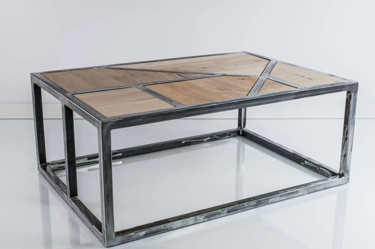 Emra Wood SKD-2 stolik kawowy drewno stal industrialna