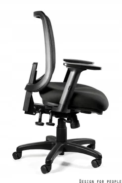 Ergonomiczny fotel biurowy SAGA PLUS M czarny siatka/tkanina