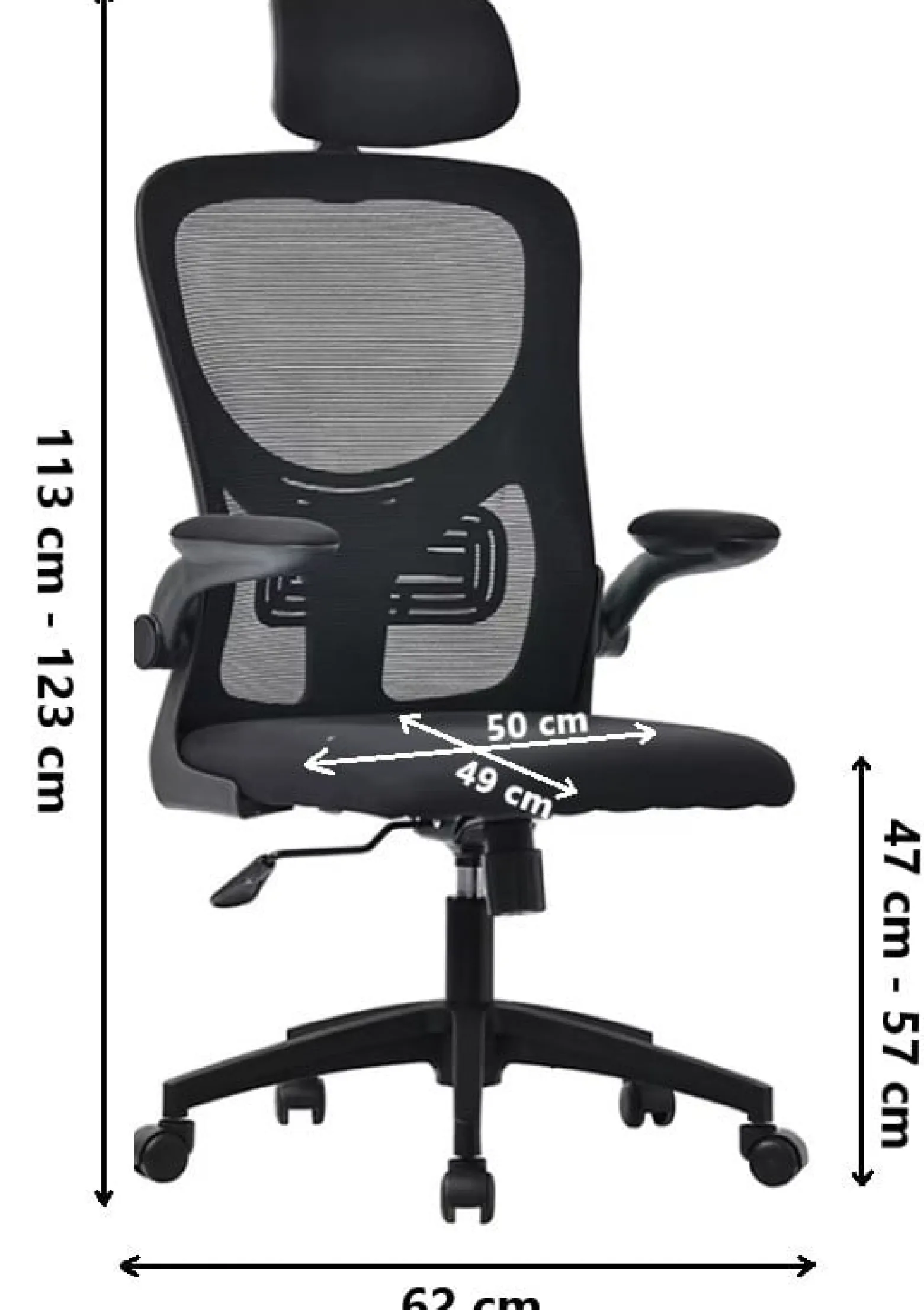 Ergonomiczny fotel obrotowy krzesło biurowe BATI Czarny