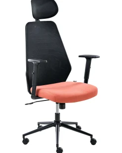 Ergonomiczny fotel biurowy czarny z czerwonym