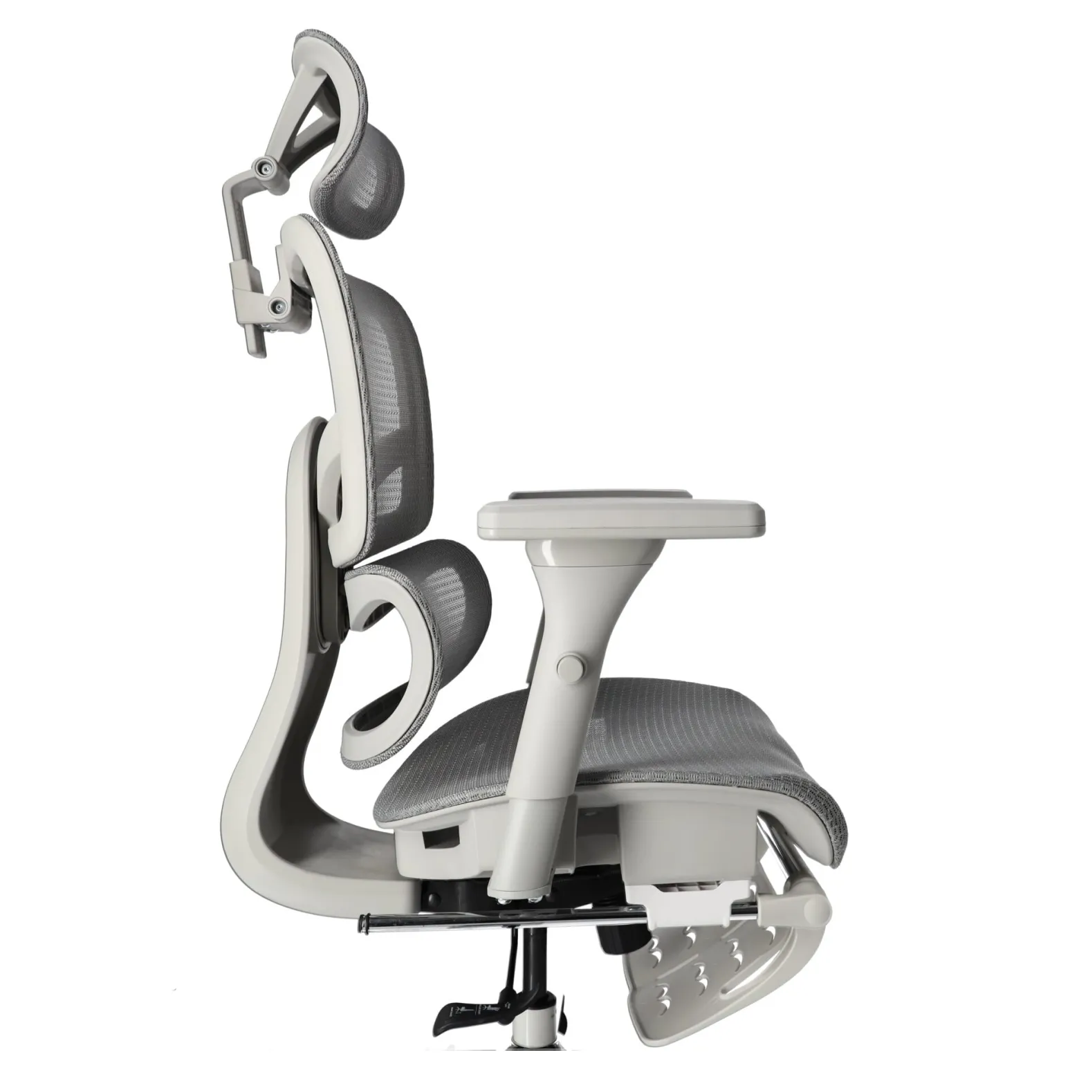 Ergonomiczny fotel biurowy regulowane krzesło z siatki - Szare