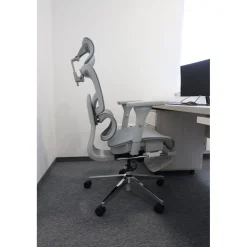 Ergonomiczny fotel biurowy regulowane krzesło z siatki - Szare