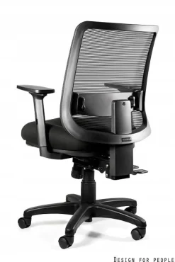 Ergonomiczny fotel biurowy SAGA PLUS M czarny siatka/tkanina
