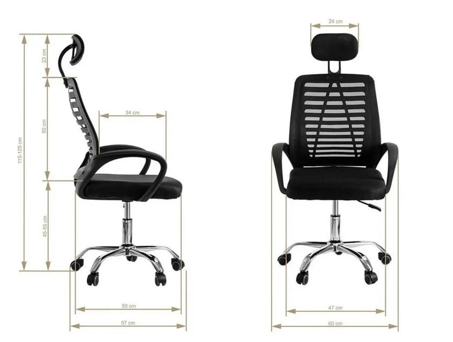 Ergonomiczny fotel obrotowy krzesło biurowe OZI czarny