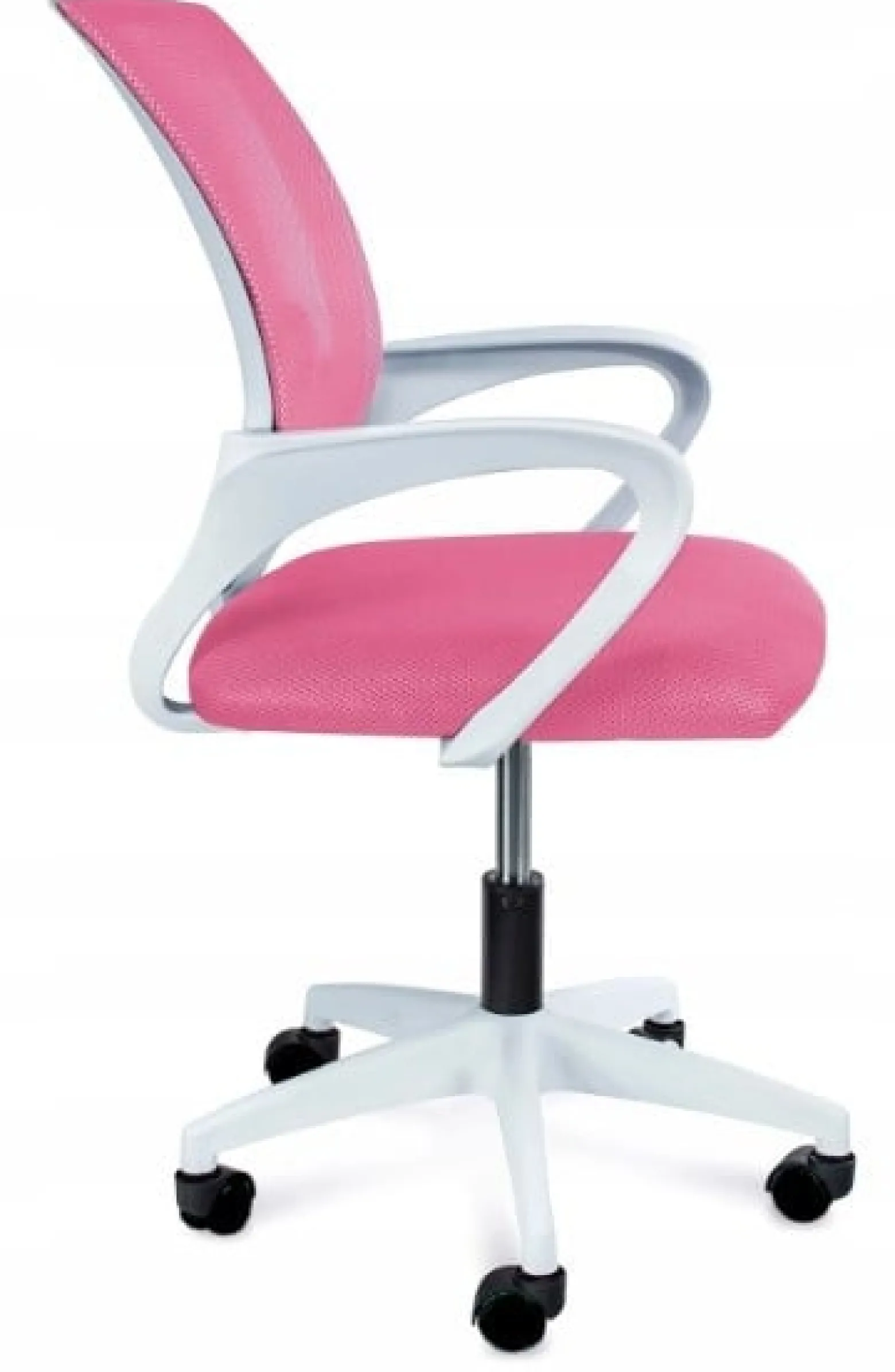 Ergonomiczny fotel obrotowy krzesło biurowe ALEX różowo biały różowy