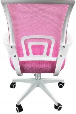 Ergonomiczny fotel obrotowy krzesło biurowe ALEX różowo biały różowy