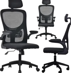 Ergonomiczny fotel obrotowy krzesło biurowe BATI Czarny