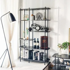Etagère Nowoczesna w stylu metalowo-drewnianym