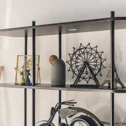 Etagère Nowoczesna w stylu metalowo-drewnianym