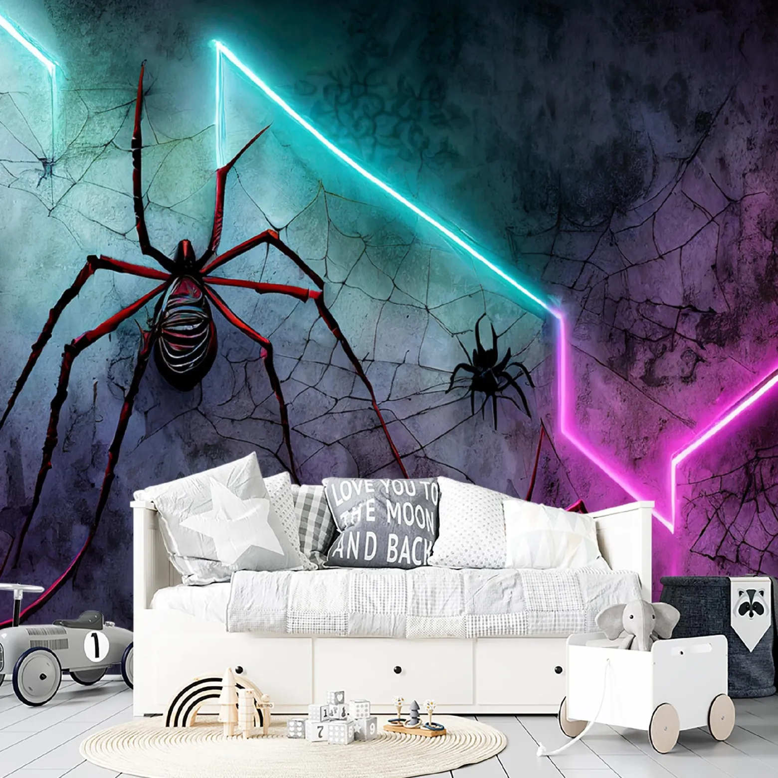 Feeby Fototapeta Pająk Neon Abstrakcja