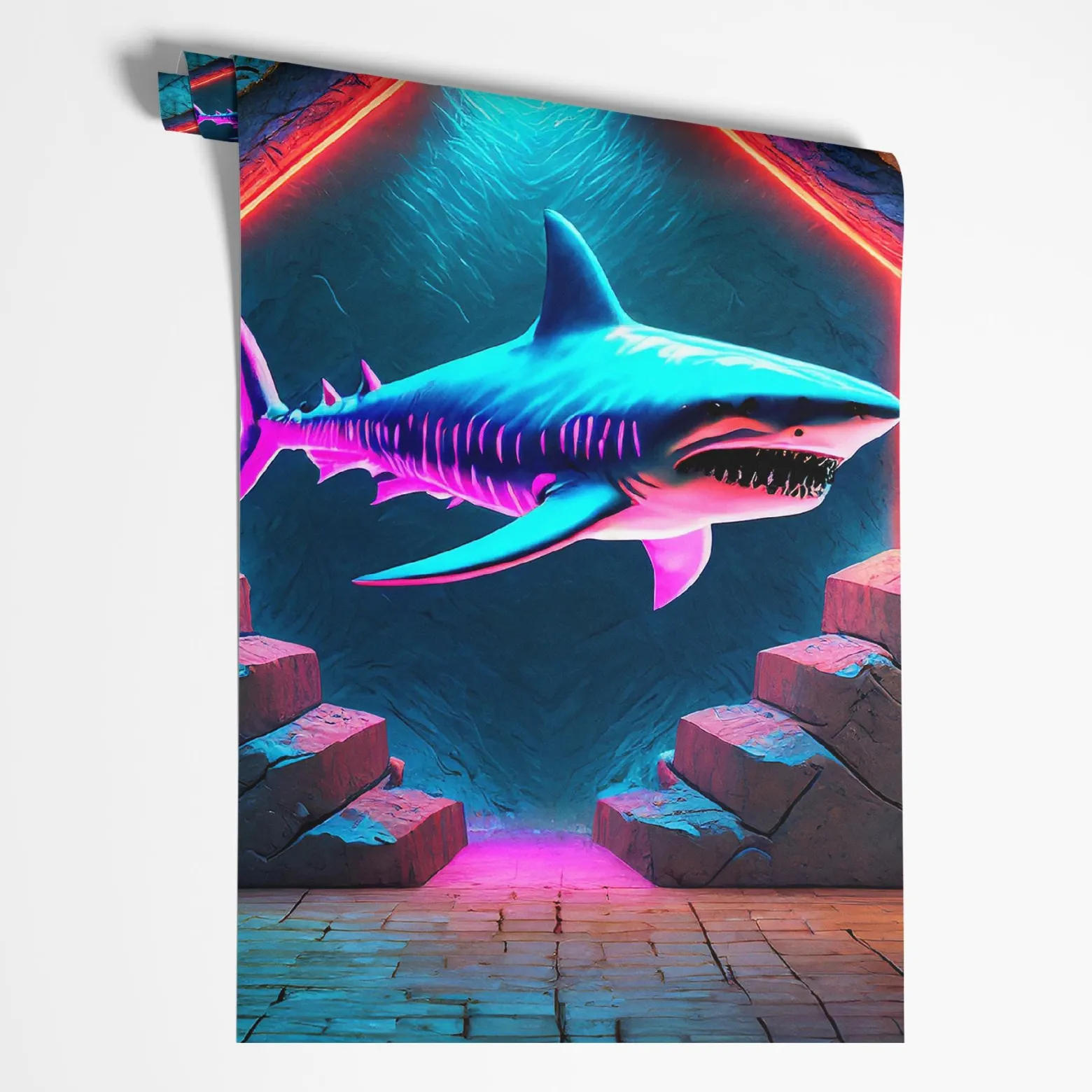 Feeby Fototapeta Rekin Zwierzęta Neon