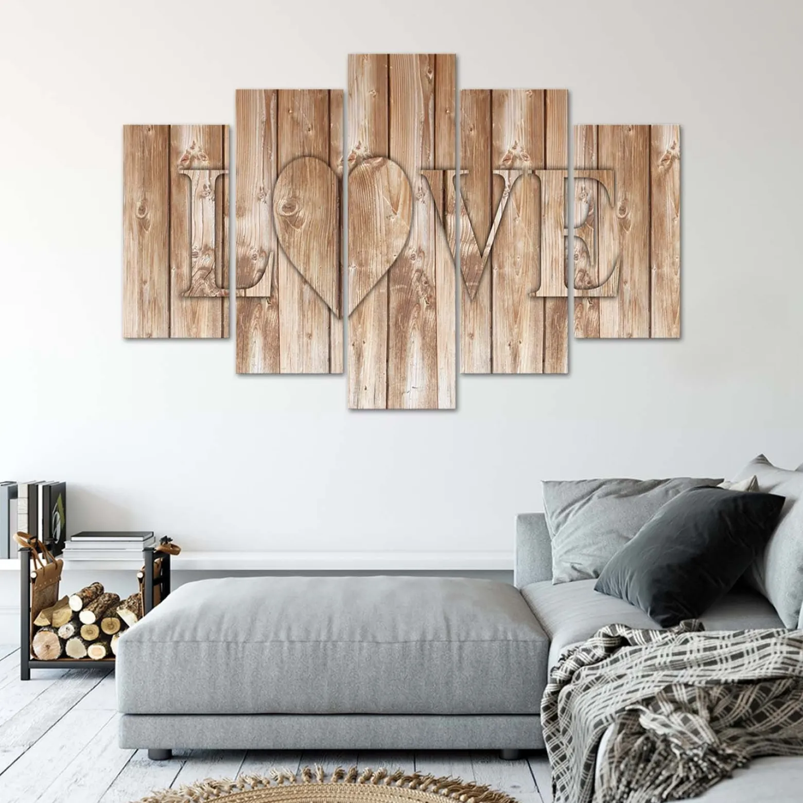 Feeby Obraz 5 częściowy na płótnie Napis Love 100x70