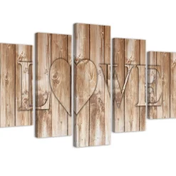Feeby Obraz 5 częściowy na płótnie Napis Love 100x70