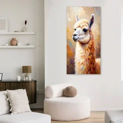 Feeby Obraz młodzieżowy do pokoju nastolatka salonu, Lama Zwierzę 40x80