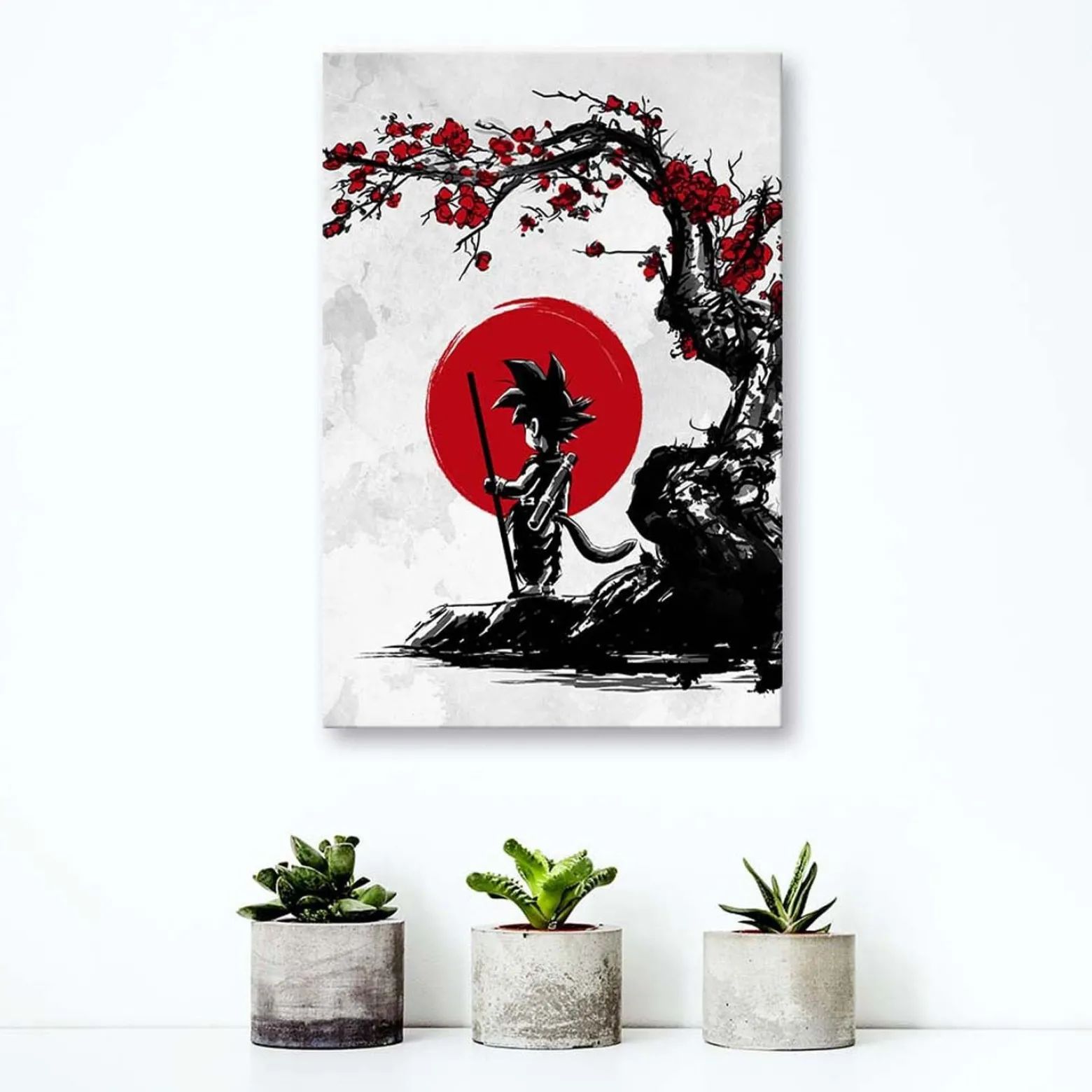 Feeby Obraz na płótnie, Goku i czerwony księżyc Anime 40x60