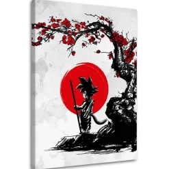 Feeby Obraz na płótnie, Goku i czerwony księżyc Anime 40x60