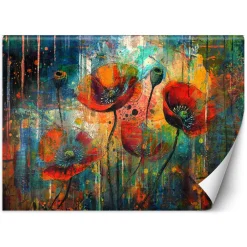 Feeby Fototapeta, Abstrakcyjne Kwiaty Maki 150x105