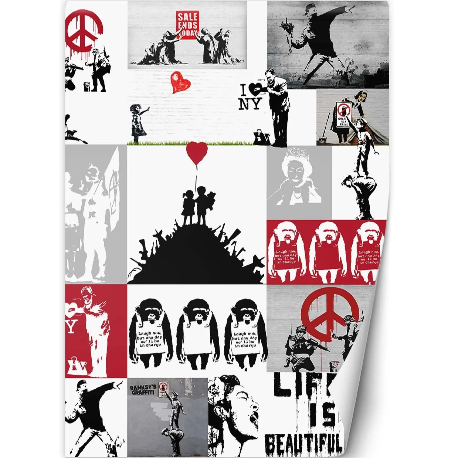 Feeby Fototapeta, Banksy collage 100x140