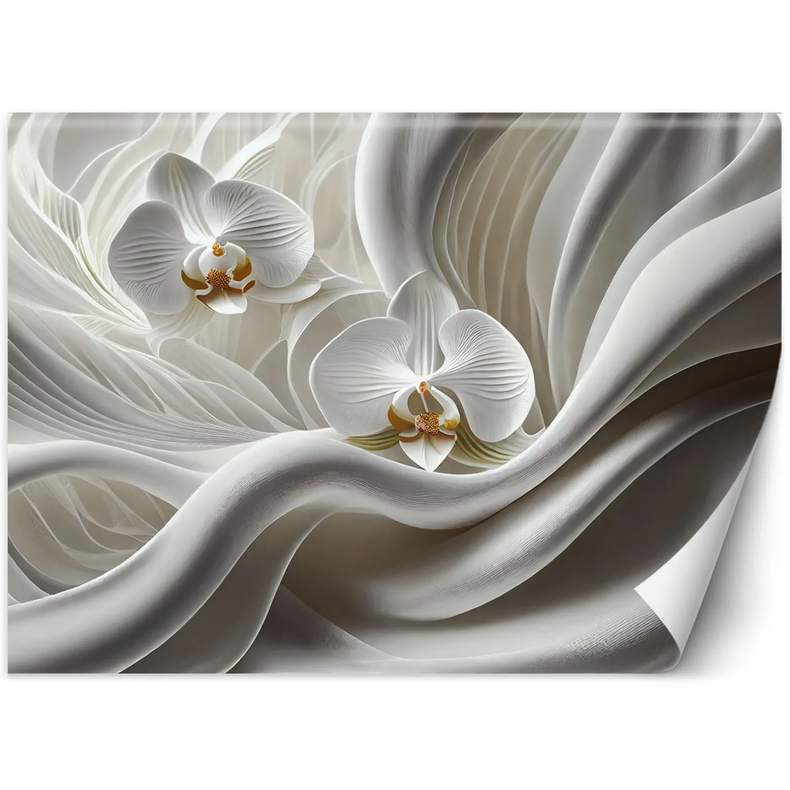 Feeby Fototapeta, Biała orchidea i abstrakcja 3D 150x105