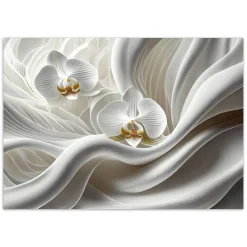 Feeby Fototapeta, Biała orchidea i abstrakcja 3D 150x105